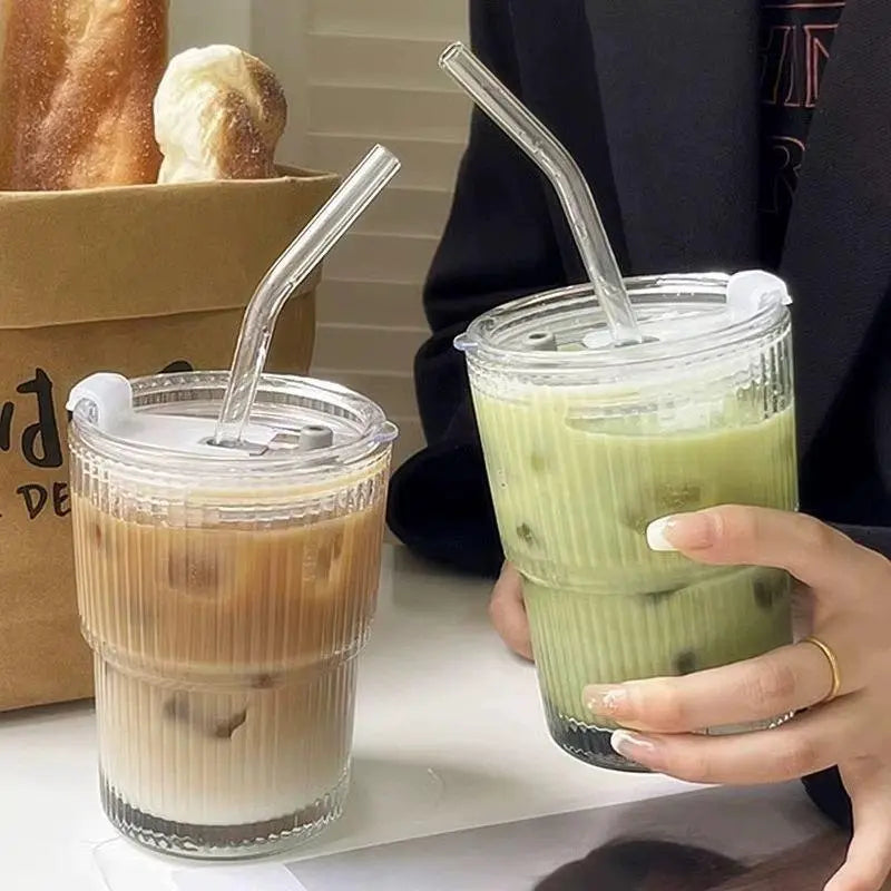 SpillSafe™  Glass Matcha Cup and Straw